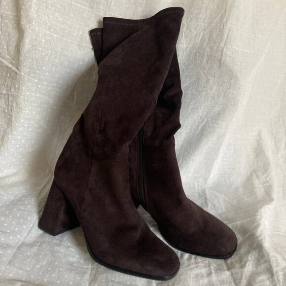 Women’s Steve Madden Brown Livah Knee High Black Zip Up Boots Size 6 Brand New - Picture 4 of 9